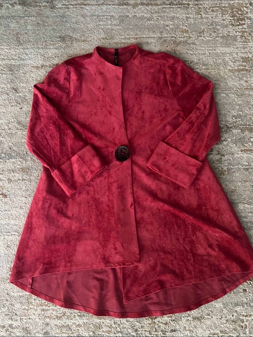 IC by Connie K Faux Suede Red Asymmetrical Jacket
